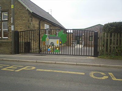 School Entrance Gates with Logo